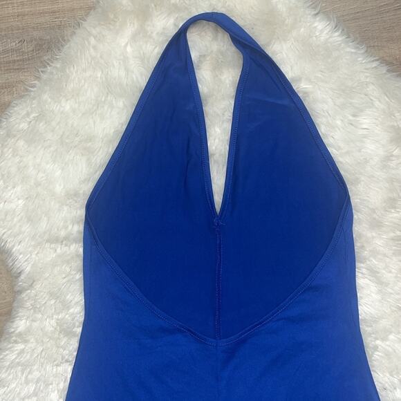 Sexy Open Back Halter Blue Romper Sz S/M - Picture 6 of 7